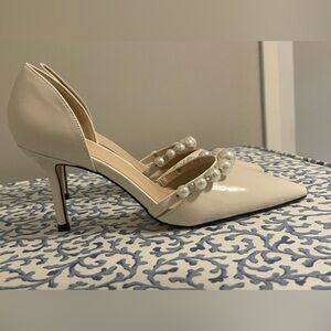 Cream pearl heels